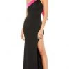 Mac Duggal - 49444 Contrast Bow Accented High Slit Dress 1 Mac Duggal - 49444 Contrast Bow Accented High Slit Dress