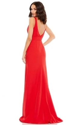 Mac Duggal - 49454 Deep V Neck Dress With Bow