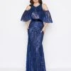 Mac Duggal - 50510D Beaded Velvet Cold Shoulder Evening Dress 2 Mac Duggal - 50510D Beaded Velvet Cold Shoulder Evening Dress