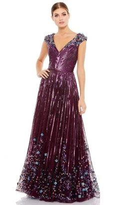 Mac Duggal - 5223 3D Floral Accent Sequin Embellished A-Line Gown 10 Mac Duggal - 5223 3D Floral Accent Sequin Embellished A-Line Gown