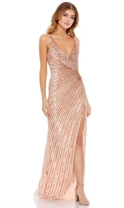 Mac Duggal - 5372 Sequined Plunging V Neck Fitted Dress 9 Mac Duggal - 5372 Sequined Plunging V Neck Fitted Dress