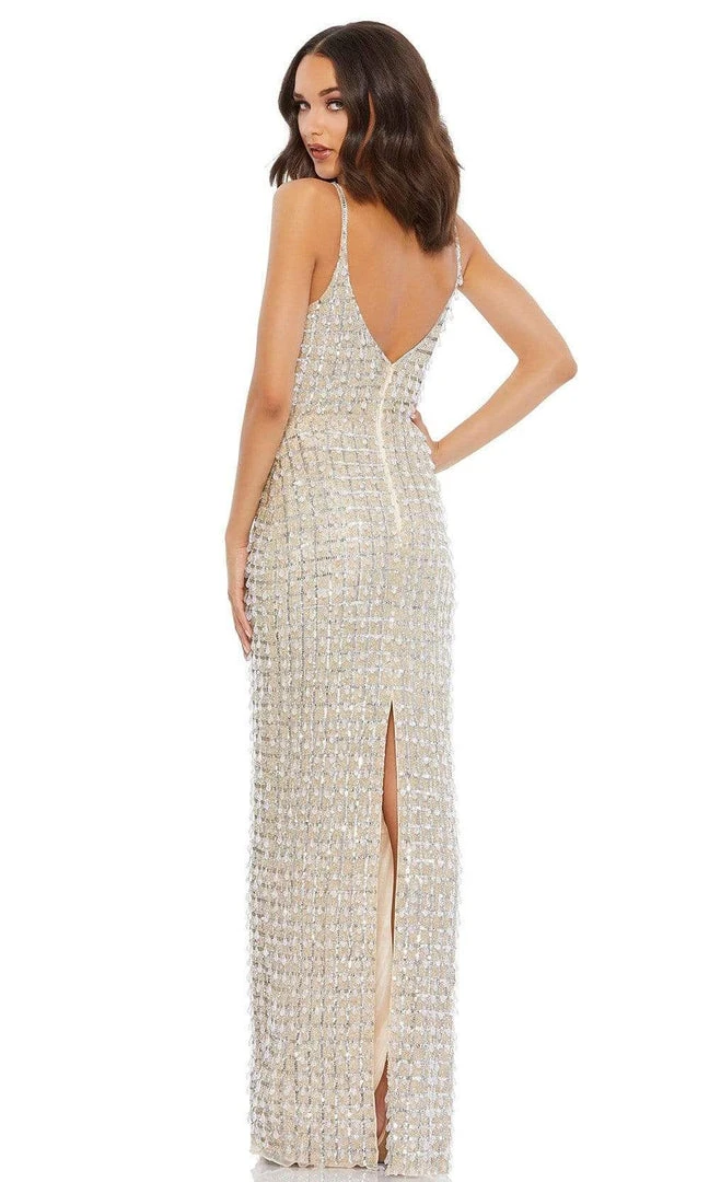 Mac Duggal - 5394 Bead-Fringed V-Neck Mermaid Dress 4 Mac Duggal - 5394 Bead-Fringed V-Neck Mermaid Dress