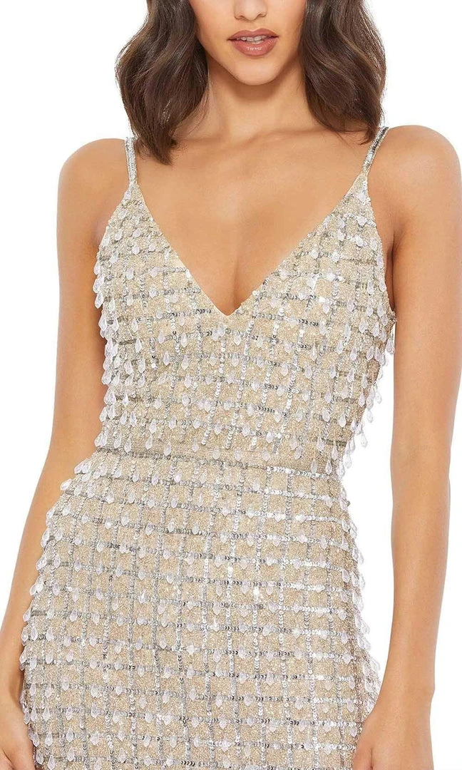 Mac Duggal - 5394 Bead-Fringed V-Neck Mermaid Dress 5 Mac Duggal - 5394 Bead-Fringed V-Neck Mermaid Dress