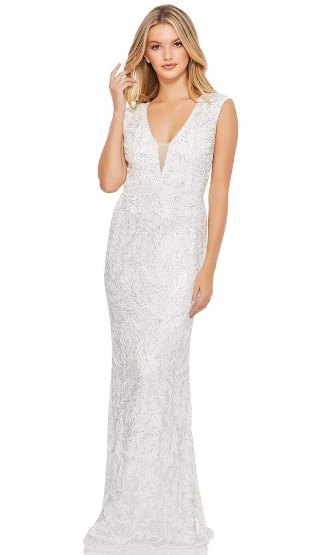 Mac Duggal - 5429 Embellished Deep V Neck Long Dress 3 Mac Duggal - 5429 Embellished Deep V Neck Long Dress