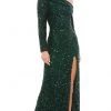 Mac Duggal - 5449 Long Sleeve Sequin Sheath Gown 1 Mac Duggal - 5449 Long Sleeve Sequin Sheath Gown