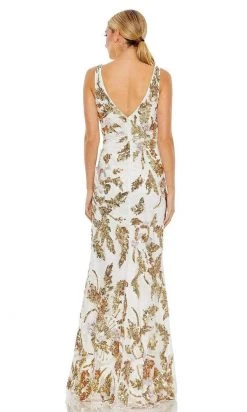 Mac Duggal - 5476 Metallic Floral Sequin Gown