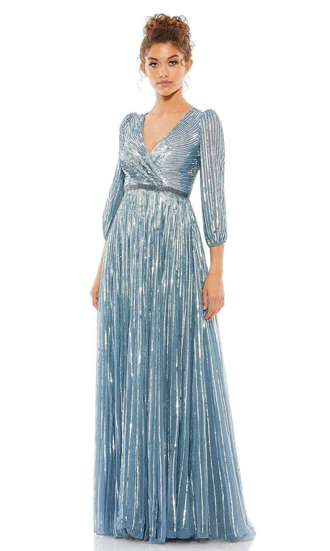 Mac Duggal - 5509 Bishop Sleeve Sequin A-Line Gown 7 Mac Duggal - 5509 Bishop Sleeve Sequin A-Line Gown