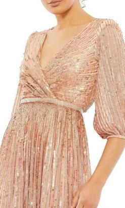 Mac Duggal - 5509 Bishop Sleeve Sequin A-Line Gown 9 Mac Duggal - 5509 Bishop Sleeve Sequin A-Line Gown