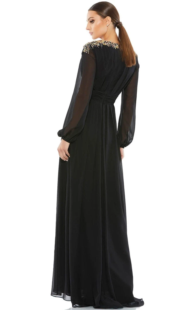 Mac Duggal 55694 - Bishop Sleeve A-Line Evening Gown | Couture Candy 4 Mac Duggal 55694 - Bishop Sleeve A-Line Evening Gown | Couture Candy