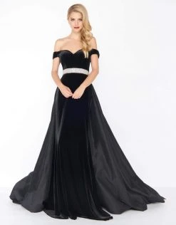 Mac Duggal - 62767 Off-Shoulder Dress With Overskirt