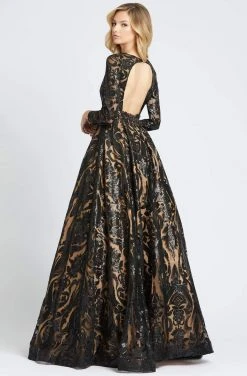 Mac Duggal - 66334H Sequin Deep V-neck Ballgown