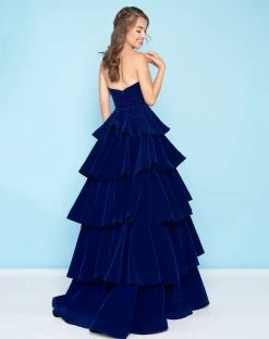 Mac Duggal - 66344H Ruffled Straight Across Ballgown 7 Mac Duggal - 66344H Ruffled Straight Across Ballgown