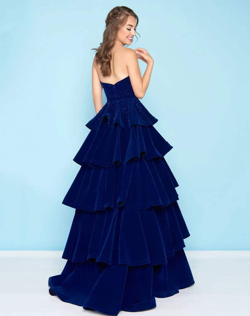 Mac Duggal - 66344H Ruffled Straight Across Ballgown 5 Mac Duggal - 66344H Ruffled Straight Across Ballgown