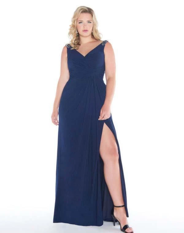 Mac Duggal - 66388F Ruched V-neck Jersey A-line Dress 3 Mac Duggal - 66388F Ruched V-neck Jersey A-line Dress