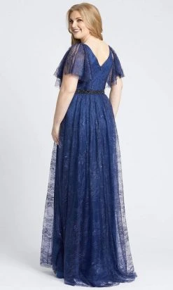 Mac Duggal - 67435 Embellished Lace V Neck A-Line Gown