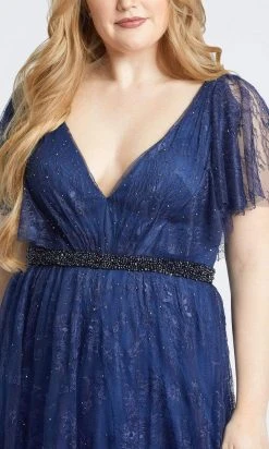 Mac Duggal - 67435 Embellished Lace V Neck A-Line Gown