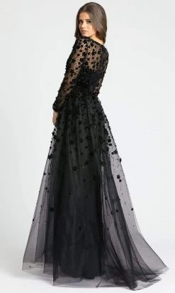 Mac Duggal - 67502 Floral Applique V Neck A-Line Gown