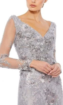 Mac Duggal - 67539 Embroidered Long Sleeve Sheath Gown 8 Mac Duggal - 67539 Embroidered Long Sleeve Sheath Gown