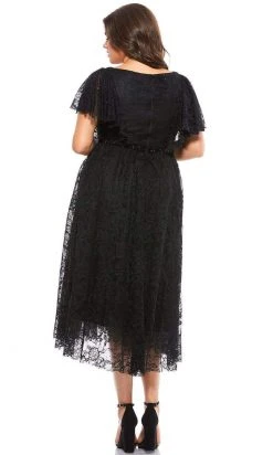 Mac Duggal - 67542 Lace V Neck Tea Length Dress 6 Mac Duggal - 67542 Lace V Neck Tea Length Dress