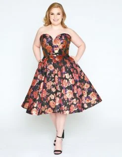 Mac Duggal - 67611F Floral Printed Sweetheart A-line Dress