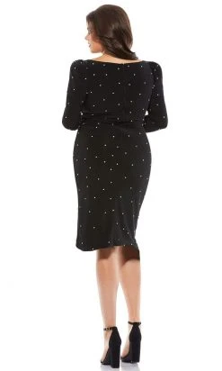 Mac Duggal - 67731 Beaded Polka Dot Sheath Dress 6 Mac Duggal - 67731 Beaded Polka Dot Sheath Dress