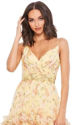 Mac Duggal - 67794 Floral Printed A-Line Tiered Dress