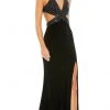 Mac Duggal 68166 - Sequined Plunging Neck Evening Dress