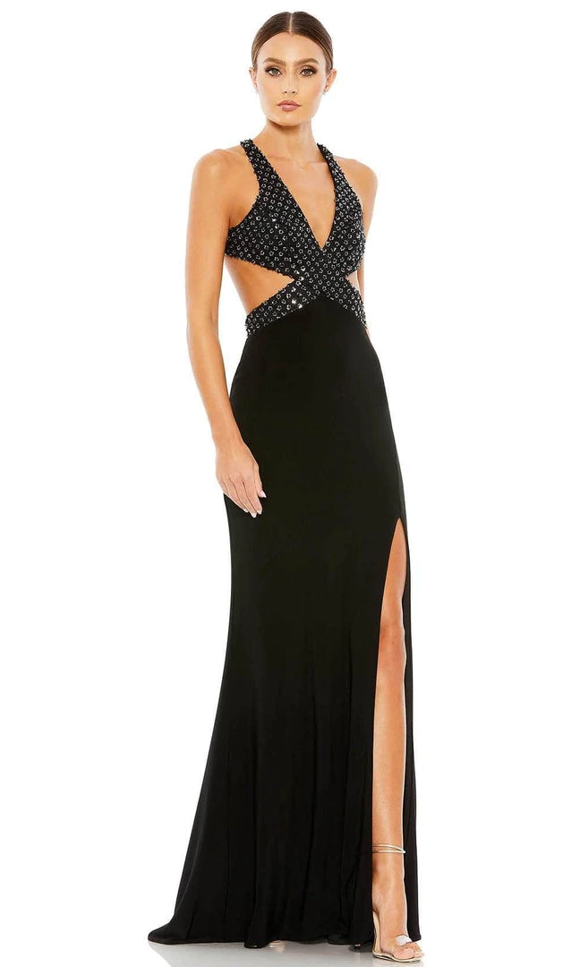 Mac Duggal 68166 - Sequined Plunging Neck Evening Dress 3 Mac Duggal 68166 - Sequined Plunging Neck Evening Dress