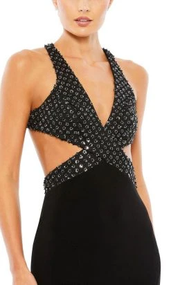 Mac Duggal 68166 - Sequined Plunging Neck Evening Dress 12 Mac Duggal 68166 - Sequined Plunging Neck Evening Dress