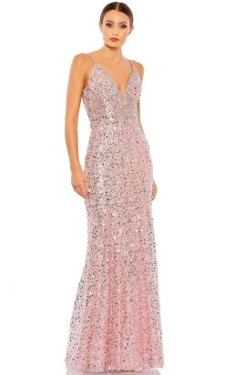 Mac Duggal 68175 - Embellished Plunging V-neckline Evening Dress