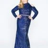 Mac Duggal - 77468F Fully Sequined High Neck Sheath Dress 2 Mac Duggal - 77468F Fully Sequined High Neck Sheath Dress