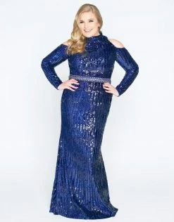 Mac Duggal - 77468F Fully Sequined High Neck Sheath Dress