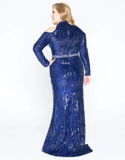 Mac Duggal - 77468F Fully Sequined High Neck Sheath Dress