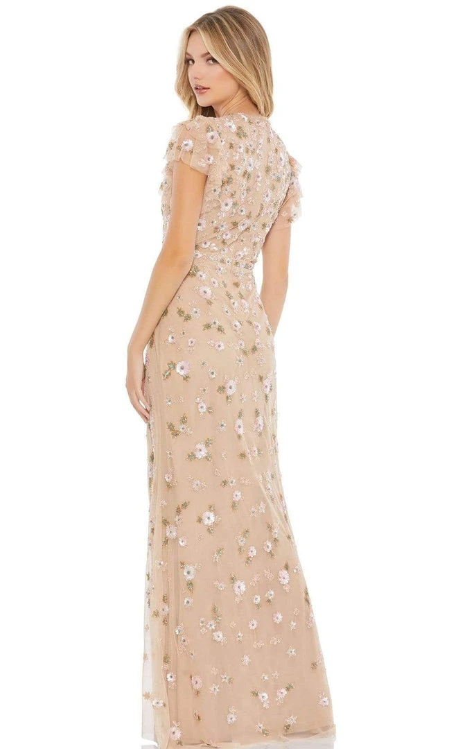 Mac Duggal - 9086 Floral Beaded Column Dress 4 Mac Duggal - 9086 Floral Beaded Column Dress