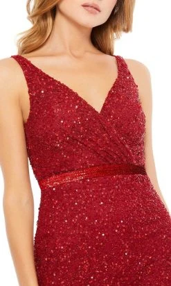 Mac Duggal 9110 - Fully Sequined V-neck Evening Dress