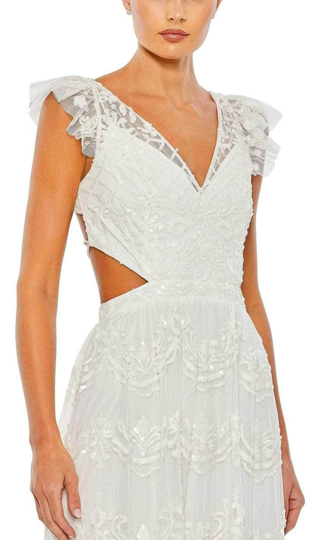 Mac Duggal 9167 - Cap Sleeve V-Neck Long Dress 8 Mac Duggal 9167 - Cap Sleeve V-Neck Long Dress