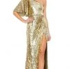 Mac Duggal - 93540 Bell Sleeve Asymmetric Sequined Gown 1 Mac Duggal - 93540 Bell Sleeve Asymmetric Sequined Gown