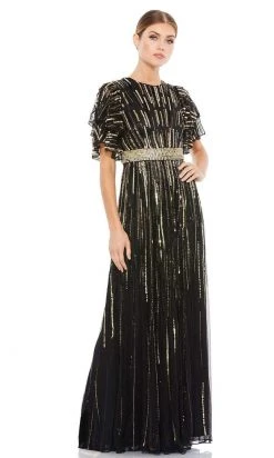Mac Duggal - 93582 Loose Sleeve Sequin A-Line Gown