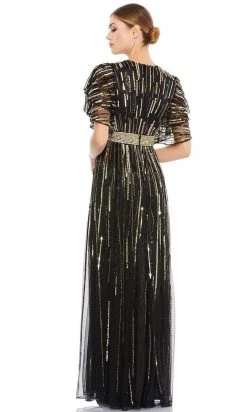 Mac Duggal - 93582 Loose Sleeve Sequin A-Line Gown