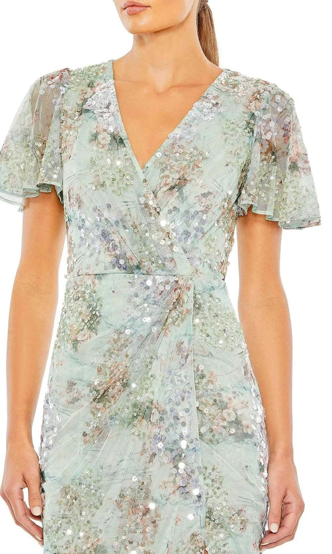 Mac Duggal 93749 - Floral Print V-Neck Evening Gown 5 Mac Duggal 93749 - Floral Print V-Neck Evening Gown