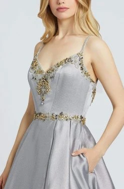 Mac Duggal Ballgowns - 40890H Jewel-Trimmed Spaghetti Strap Ballgown