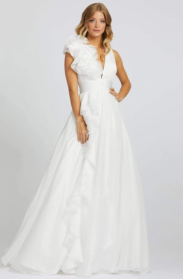 Mac Duggal Ballgowns - 48856H Ruffle Accent Sleeveless V Neck Ballgown 7 Mac Duggal Ballgowns - 48856H Ruffle Accent Sleeveless V Neck Ballgown