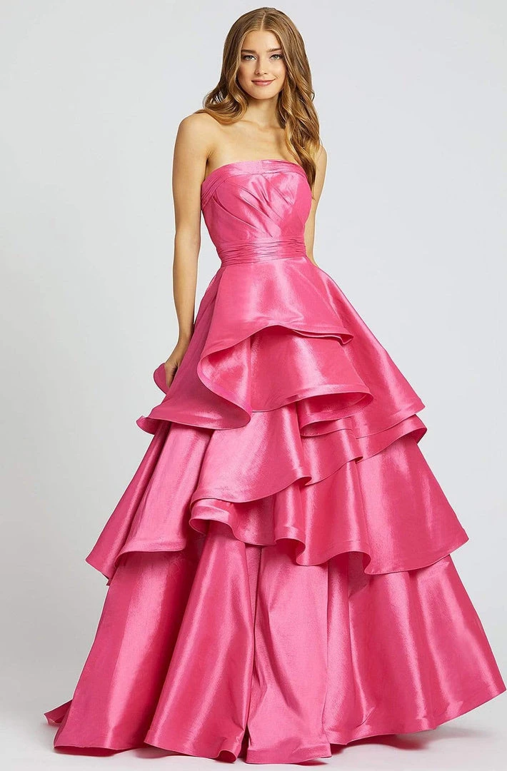 Mac Duggal Ballgowns - 48884H Strapless Ruched Bodice Tiered Ballgown 4 Mac Duggal Ballgowns - 48884H Strapless Ruched Bodice Tiered Ballgown