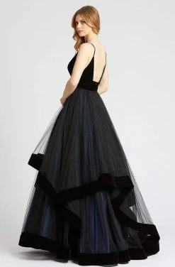 Mac Duggal Ballgowns - 67106H Deep V-neck Tiered Ballgown 5 Mac Duggal Ballgowns - 67106H Deep V-neck Tiered Ballgown