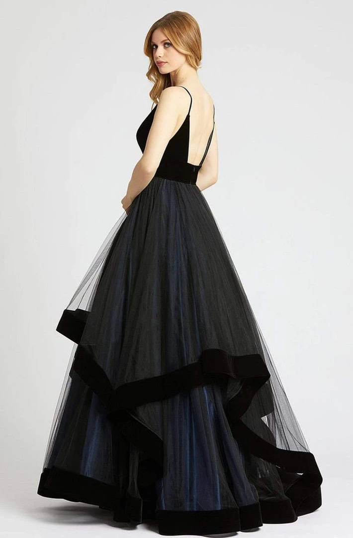 Mac Duggal Ballgowns - 67106H Deep V-neck Tiered Ballgown 4 Mac Duggal Ballgowns - 67106H Deep V-neck Tiered Ballgown