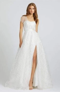 Mac Duggal Ballgowns - 67120H Embroidered Ballgown With Slit