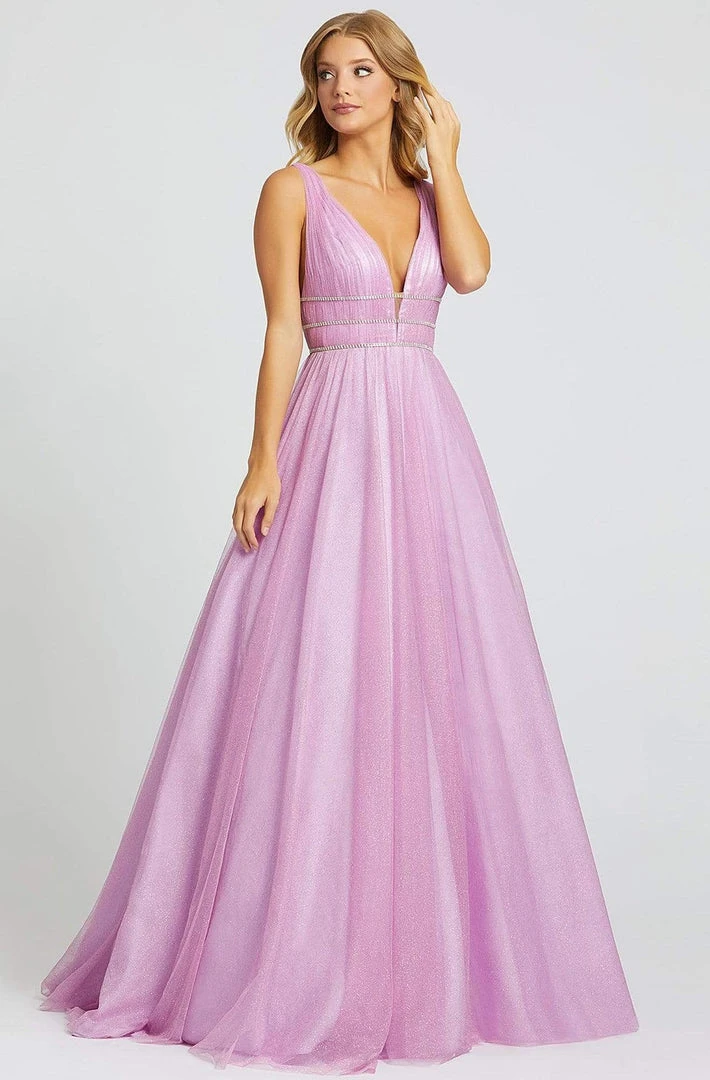 Mac Duggal Ballgowns - 67342H Deep V-neck Glittery Ballgown 6 Mac Duggal Ballgowns - 67342H Deep V-neck Glittery Ballgown