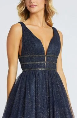 Mac Duggal Ballgowns - 67342H Deep V-neck Glittery Ballgown 8 Mac Duggal Ballgowns - 67342H Deep V-neck Glittery Ballgown