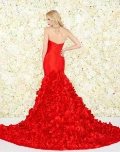 Mac Duggal Black White Red - 66581R Mikado Ruffled Mermaid Dress 5 Mac Duggal Black White Red - 66581R Mikado Ruffled Mermaid Dress