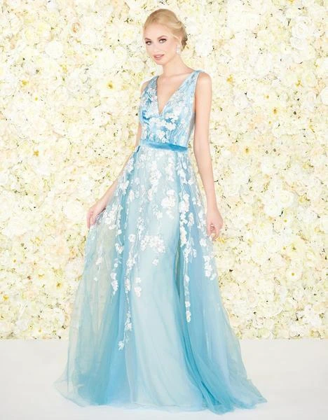 Mac Duggal Couture - 20110D Floral Embroidered Plunging V-neck Dress 3 Mac Duggal Couture - 20110D Floral Embroidered Plunging V-neck Dress